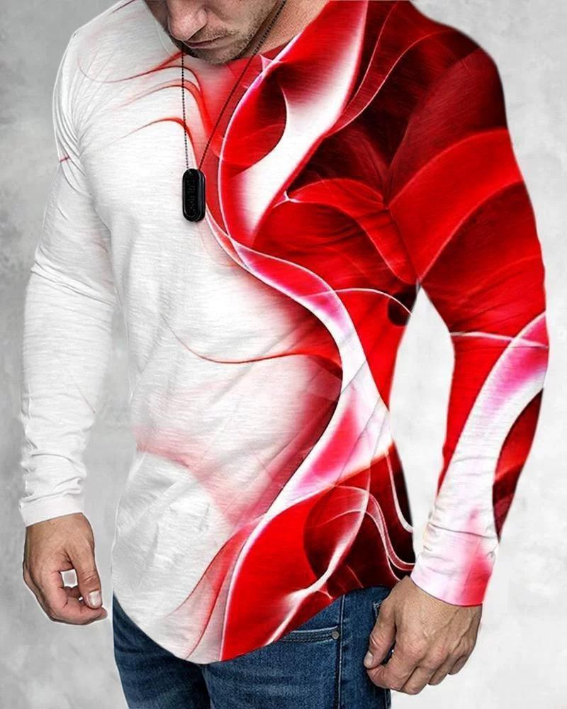 3D Digital Printing Men'S Trendy Casual Outer Wear Pullover Round Neck T-Shirt