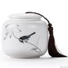 Creative Ink Painting Ceramic Storage Jar with Lid Sealed Tea Tin Candy Coffee Food Jar Storage Container Home Decoration Modern