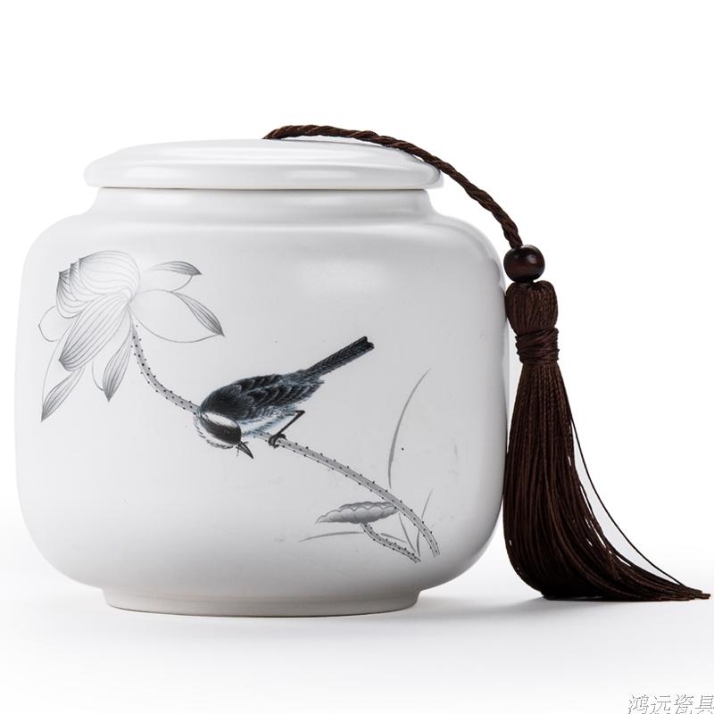 Creative Ink Painting Ceramic Storage Jar with Lid Sealed Tea Tin Candy Coffee Food Jar Storage Container Home Decoration Modern