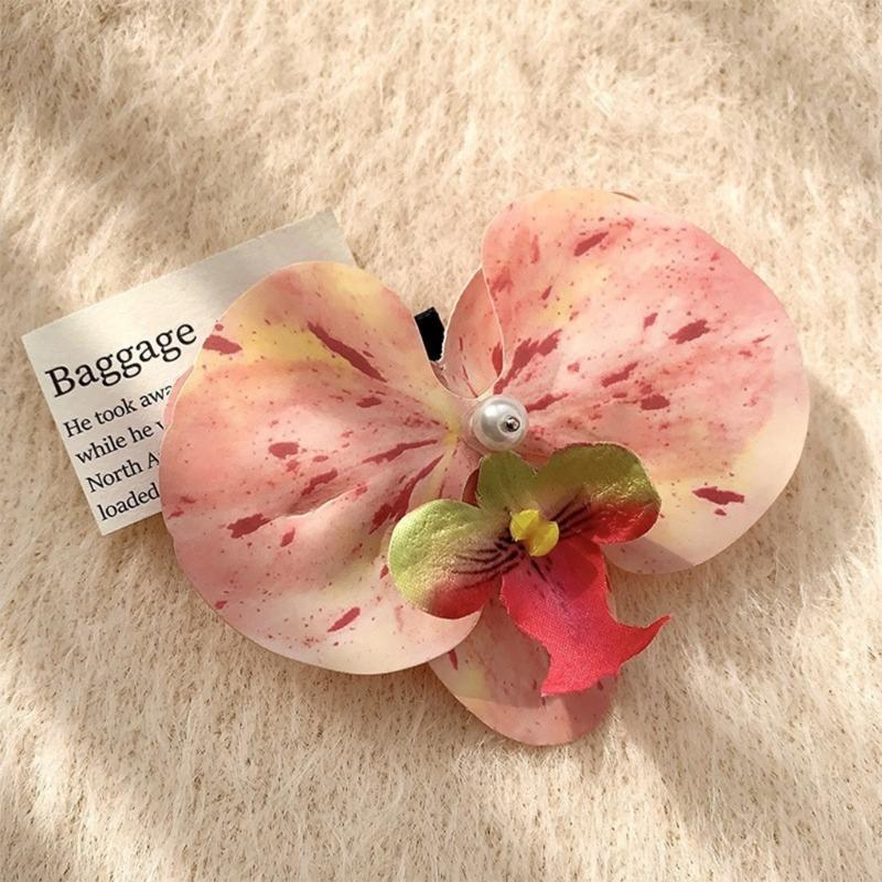 Multipurpose Pack of 9 Elegant Orchids Hair Clips Designs for Trendy Women and Girls Sturdy Fabric Hair Accessories