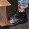 Winter Black Ankle Leather Safety Shoes Men Waterproof Shoes Thermal Cotton Boots
