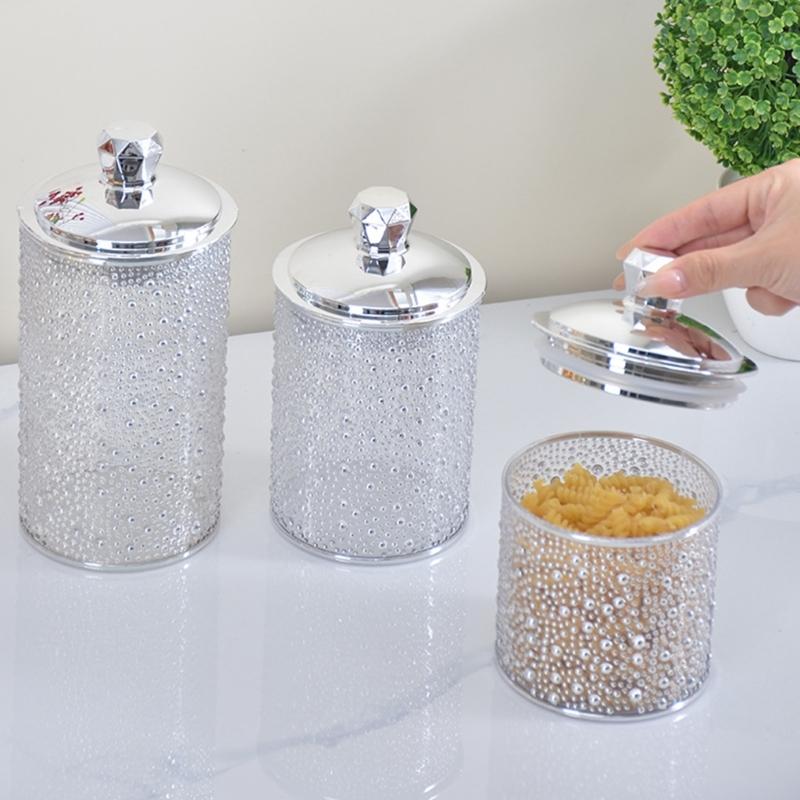 3 Pieces Premium Sealed Food Canisters Perfect For Coffee Tea And Dry Goods Storage Transparent Organizers Jars