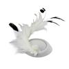 Girly Feather Felt Hat Shape Hair Clip Banquet Party Headband for Teens Medieval Party Taking Photo Anti-Slip Hairpin