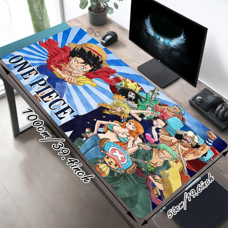 One Piece Xl Gaming Mouse Pad Nonslip Rubber Base Stitched Edge Waterproof Desk Mat For Pc Laptop Gamer Office Computer Accessories