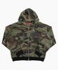 Crigun Applikation Nieten Reißverschluss Hoodie Camo