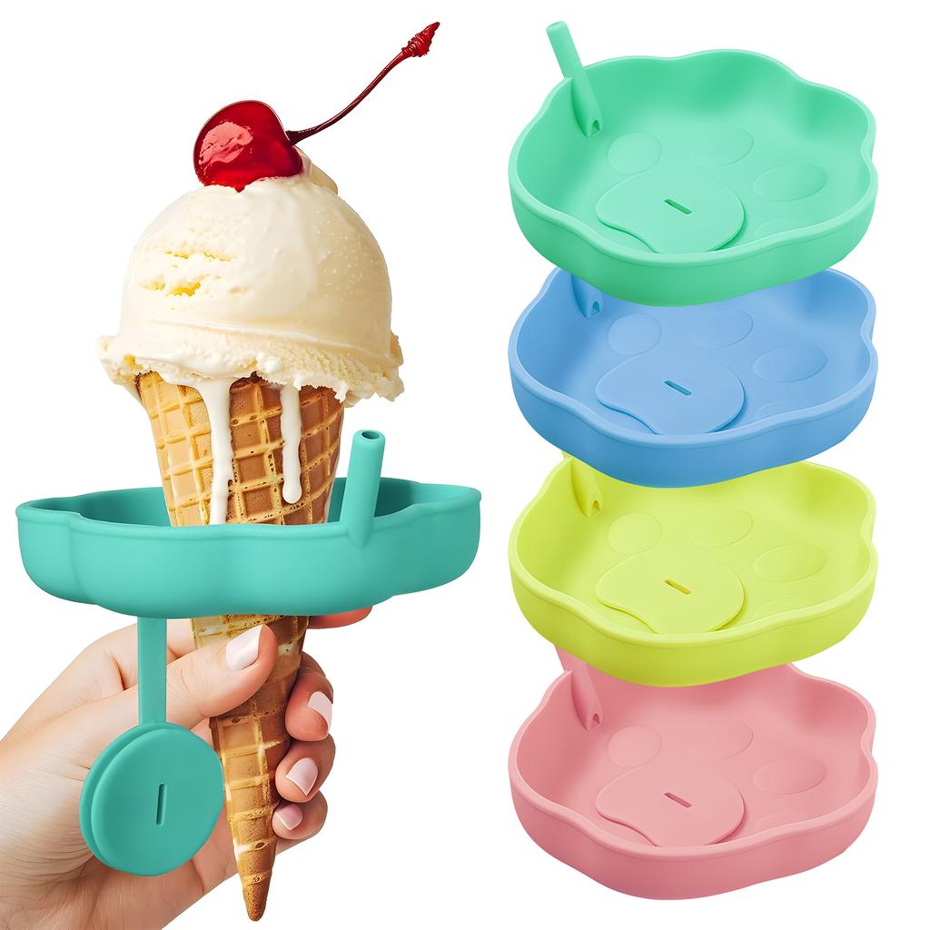 Easy-Clean, Silicone Ice Cream Holder - leak proof, reusable, suitable for summer parties