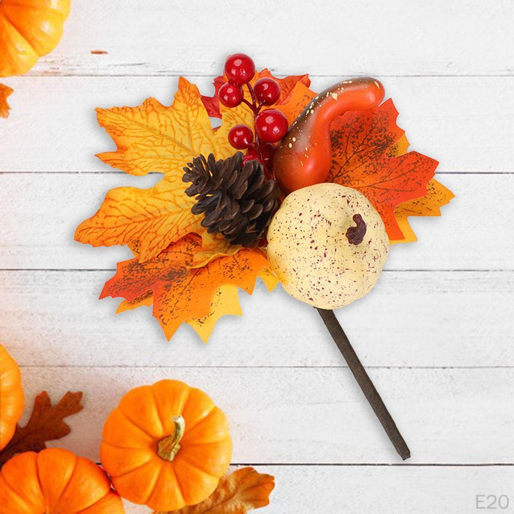 Artificial Maple Branches Vine Foliage with Pumpkin DIY Halloween Decor Kitchen Festival Table