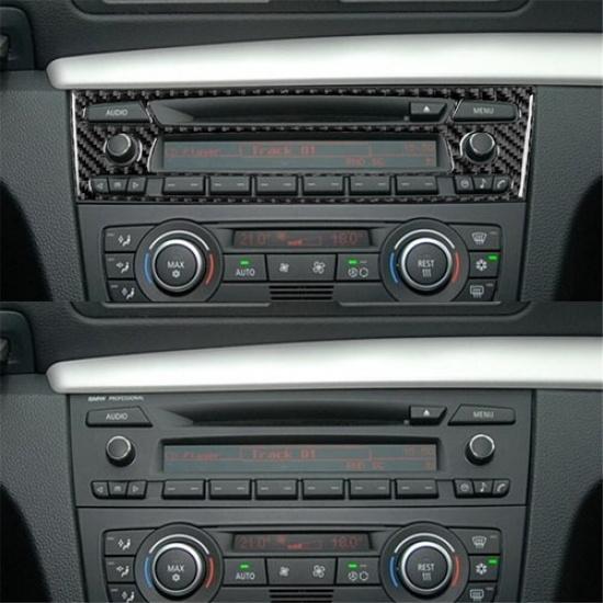 Carbon Fiber Interior Radio Console Cover Trim For BMW 1 Series E82 E88 2008-13