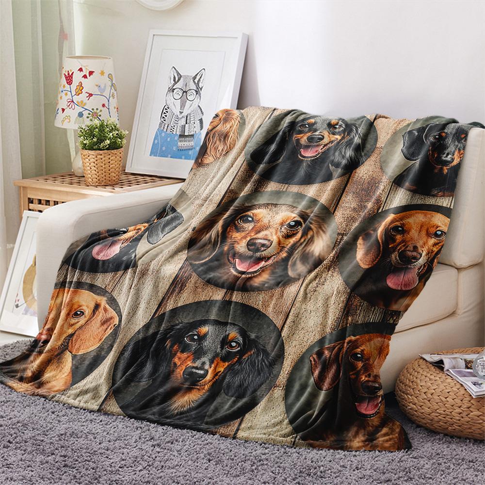 Dog Print Flannel Blanket, High Quality Comfortable for All Seasons, Home Decor, Warmth and Comfort, Perfect for Christmas Gifts
