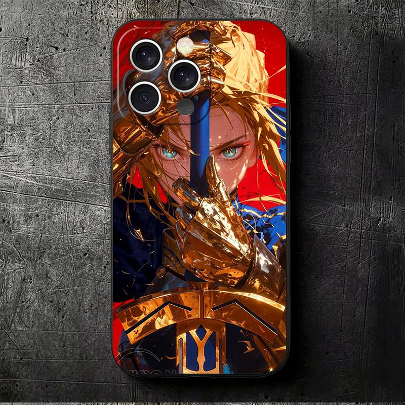 Fate Zero Stay Night Saber Soft Phone Case for iPhone 16 16E 17 Air 15 Pro Max 14 Plus 13 Mini 11 12 7 Black Cover Back Shell
