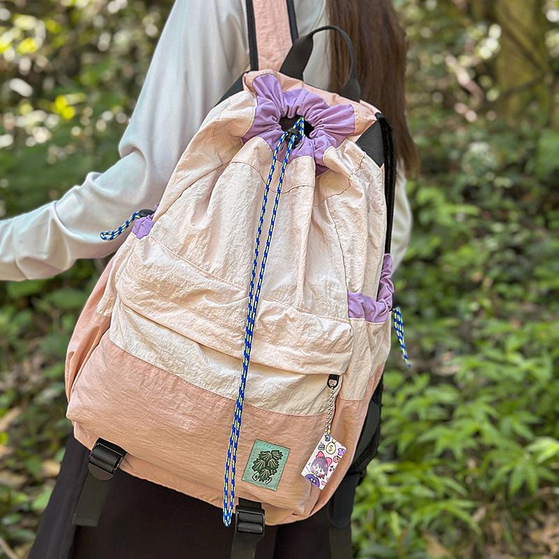 Sport Lightweight Backpack Student Schoolbag Drawstring Backpack
