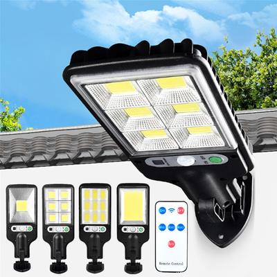Güneş Enerjili Dış Mekan LED Avlu Duvar Lambası 3 Işık Modu Uzaktan Kumanda İnsan Vücudu İndüksiyon Bahçe Teras Garaj Kapısı Sokak Lambası