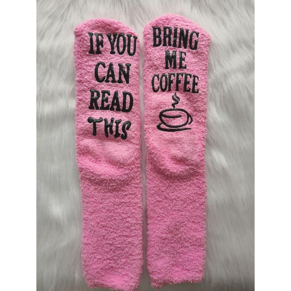 Luxury Fuzzy Wine Socks In Cupcake Gift Packaging Women Winter Fuzzy Plush Slipper Crew Socks Funny Accessory Present for Wife
