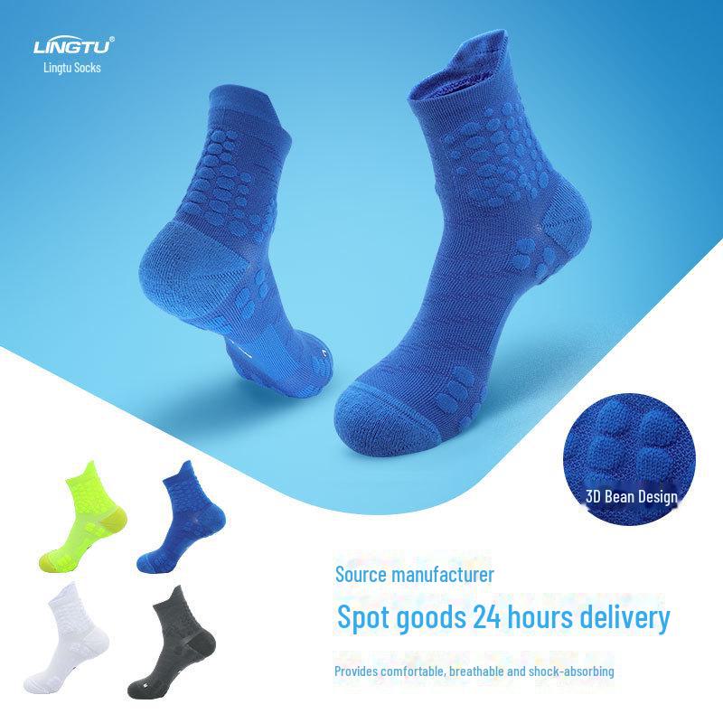 Unisex Professional Badminton and Sports Socks: Sweat-Absorbent, Breathable, Mid-Tube Design for Running, Cycling, and Basketball