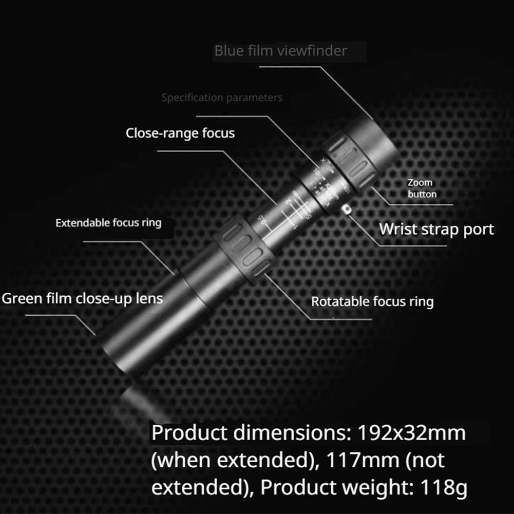 10-300x40 HD Monocular Telescope with Smartphone Adapter Tripod Pocket Monocular for Bird Watching Traveling Hunting Camping
