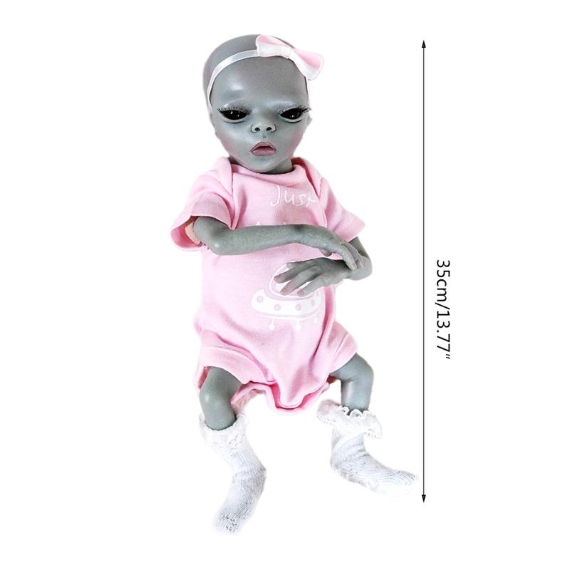 14’’ Lifelike Alien Baby Cuddle for Doll Reborn Simulation Toy Lovely Heavyweight for Doll for w/ 3D Skin Kids Birthday