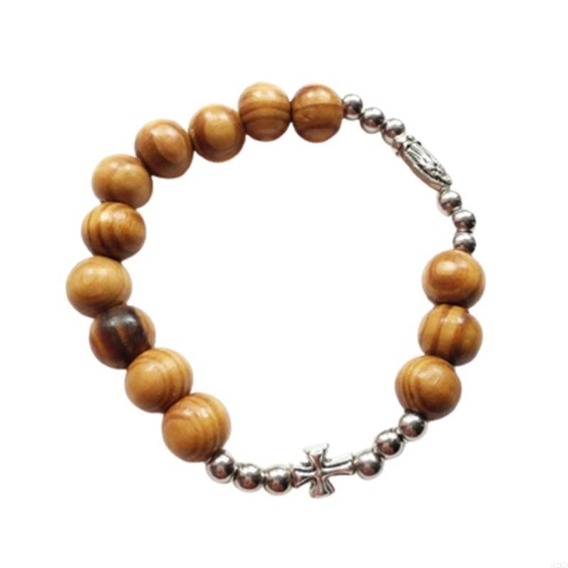 62KD Catholic Finger Chain Vintage Rosary Baptism Rosaries Bracelet for Baptism