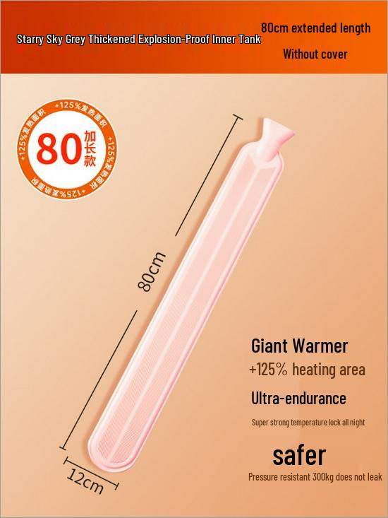 Long Plush Hot Water Bottle - Multifunctional Hand Warmer & Belly Pack, Explosion-Proof, Essential for Girls' Bedding