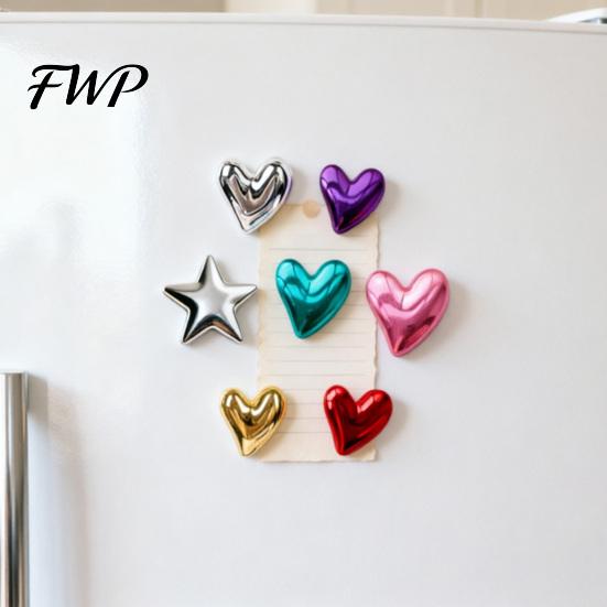 Kitchen Fridge Magnet 10Pcs Vintage Love Heart Refrigerator Star Shape Decorative Design Memo Notes Photo Holder for Home Office Decoration