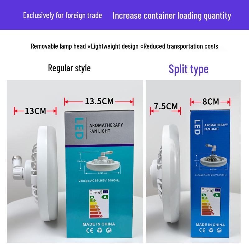 LED Bulb Ceiling Fan with Modern Minimalist Design for Living Room or Balcony