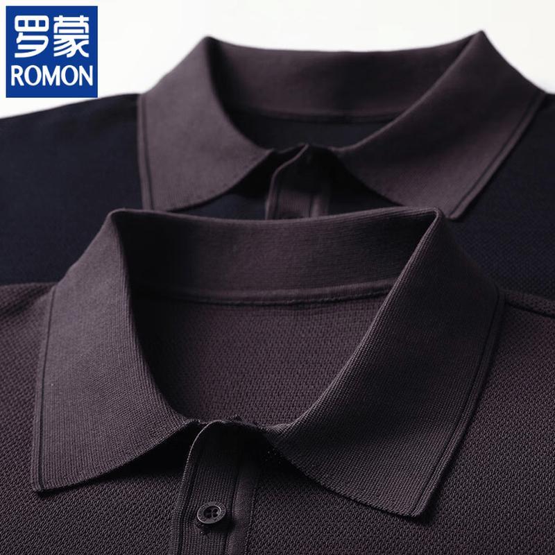 ROMON Herren Sommer Business Casual Kurzarm Poloshirt