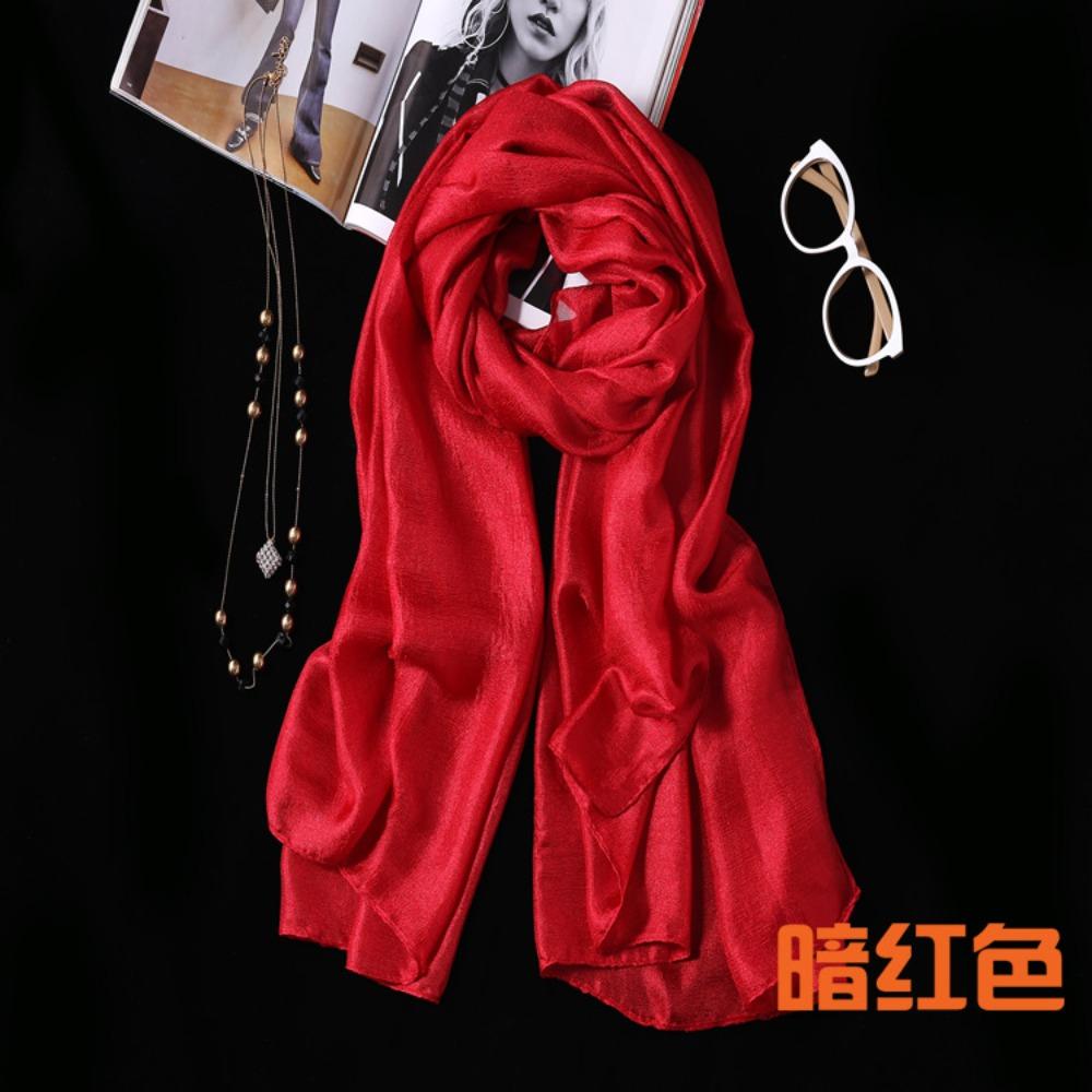 

New Dutch linen long sunscreen beach towel shawl, cotton and linen solid color scarf pearl light gift silk scarf women 190CM темно-красного