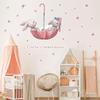 Watercolor Cartoon Bunny Wall Stickers Baby Nursery Wall Decals for Kids Room Living Room Bedroom Home Decor Rabbit Stickers PVC