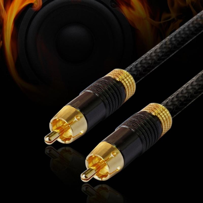 RCA Digital Audio Coaxial Cable 24K Gold Plated Connectors S/PDIF RCA Male To RCA Male for Home Theater, HDTV, Subwoofer