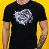 Men's T-Shirt Snow Leopard Motif Cotton Size S To 5XL