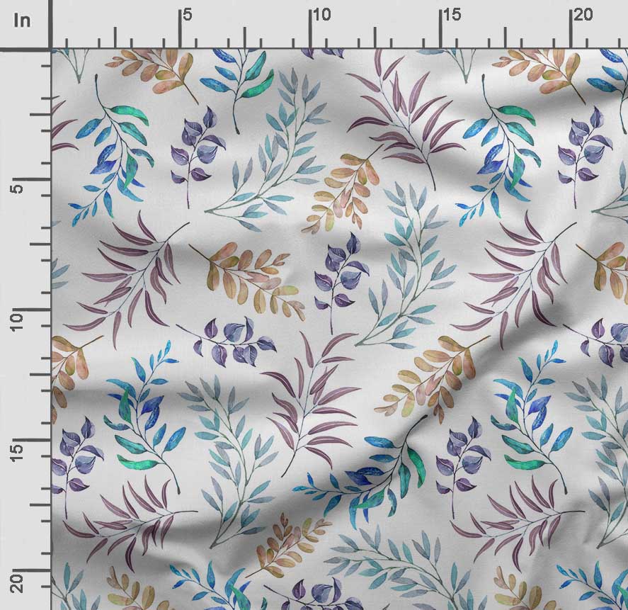 Soimoi Leaves Print,  Cotton Cambric, Quilting Fabric Sold by The Yard 42 Inch Wide, Medium Weight Cotton Fabric,