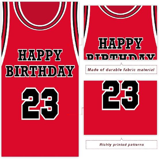 Happy Birthday 23 Banner Backdrop Background Red Basketball Star Player Sports Theme Decor for Man Boy 1st Birthday Party Baby Shower Photo Booth