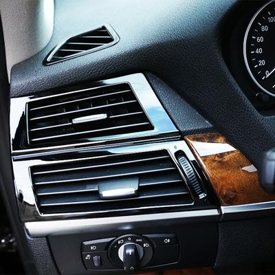 Car Styling Central Control Outlet Interior Buttons Panel Decoration Covers Stickers Trim For BMW X5 X6 E70 E71 Auto