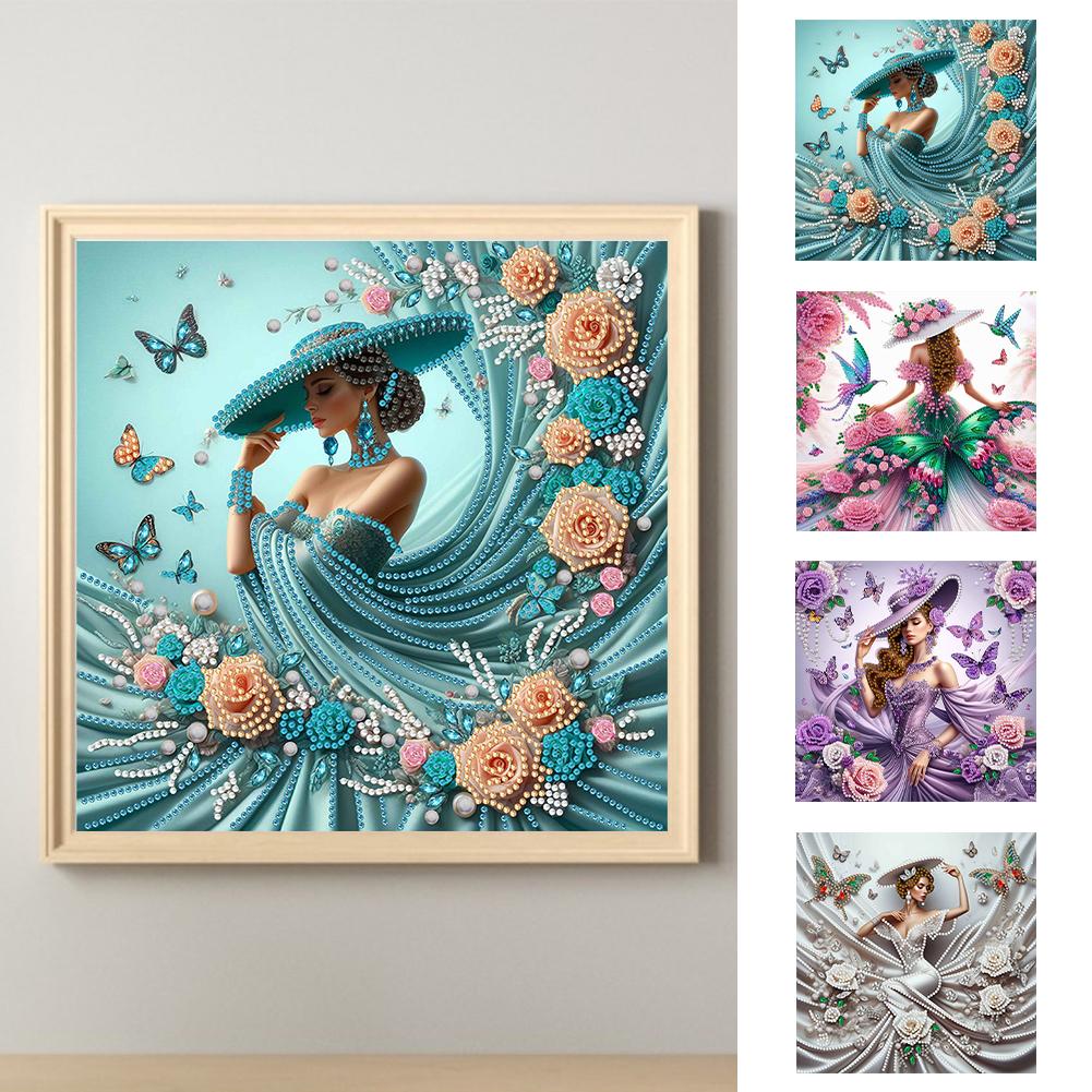 5D DIY Partial Special Shaped Drill Diamond Painting Kit Women Decoration