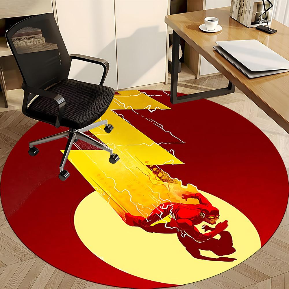 1pc Flash Speed Office Round Area Rug, Under Office Chairs Bedroom Living Room Home Decor, Room Deco, Available In Various Sizes