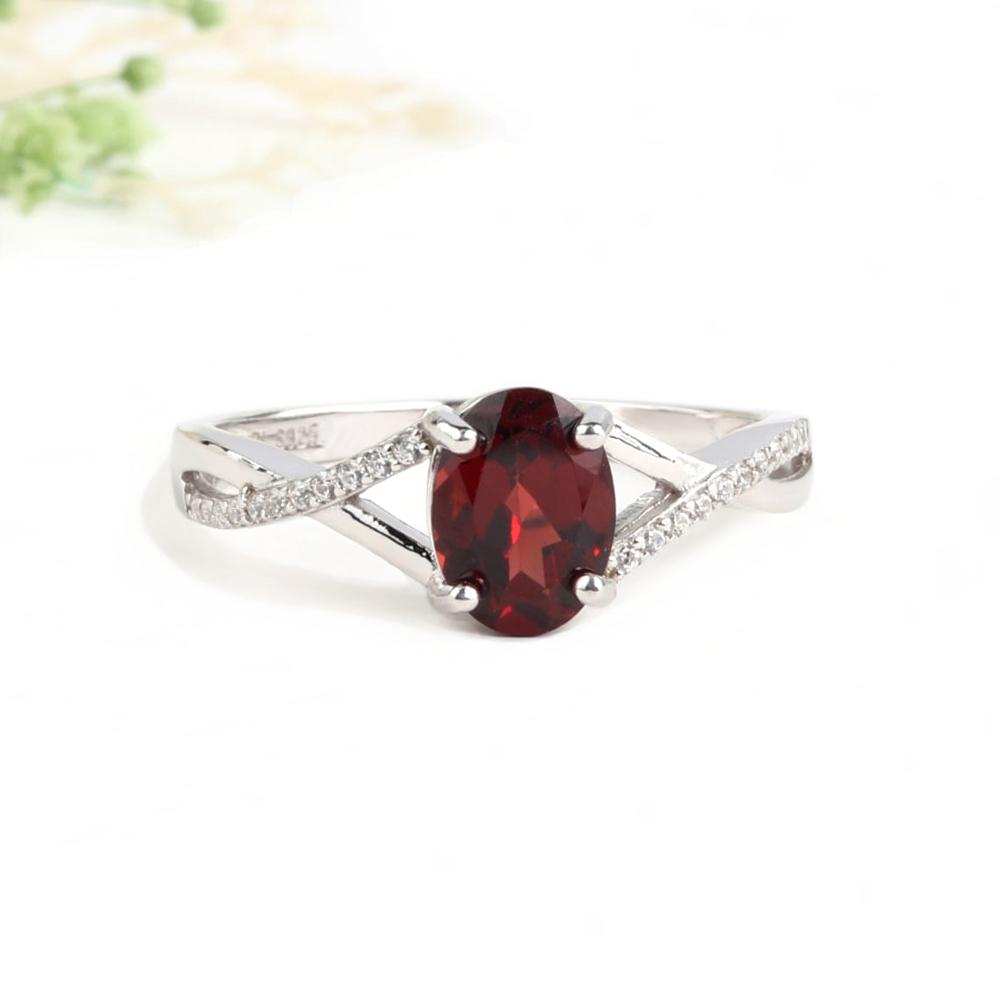Elegant and Noble Natural garnet Real gemstone Ring 925 sterling Silver fine jewelry for women's anniversary and Engagement gift