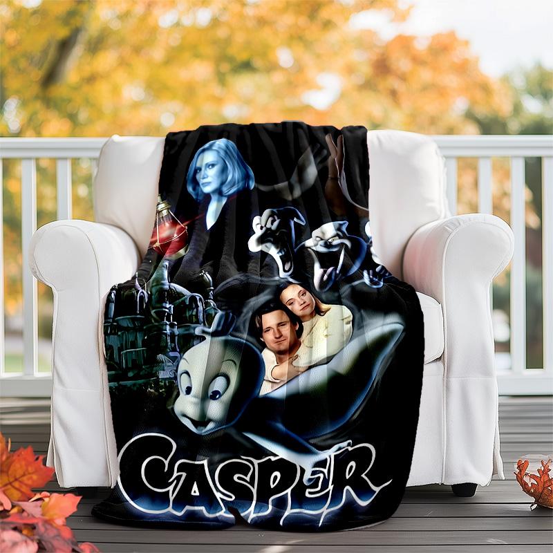 1pc Casper1 Theme Blanket - Digital Print, Polyester, Cozy for All Seasons, Perfect for Outdoor, and Travel