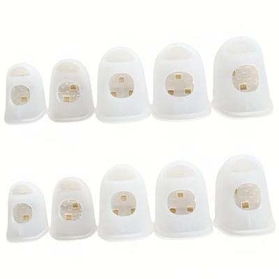 10 Peças Protetores de Dedo para Guitarra de Silicone Luvas para Dedo Anti-Roer Unhas Capas de Costura