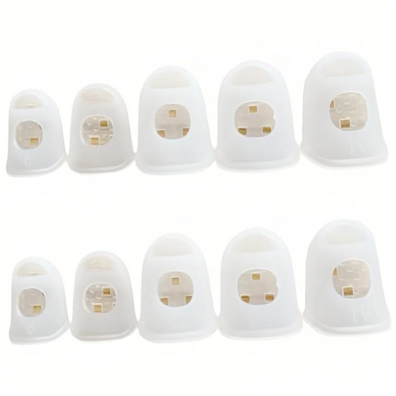 10 יחידות מגני אצבעות גיטרה מסיליקון, שרוולי אצבעות למניעת נשיכת ציפורניים, כיסויים לתפירה