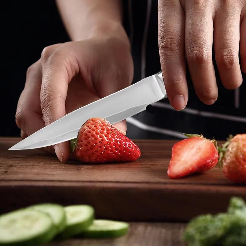Triple Steel Boning Knife Kitchen Utility Knife Fish Fruit Meat Cutting Paring Barbecue Tools Cooking Cutter