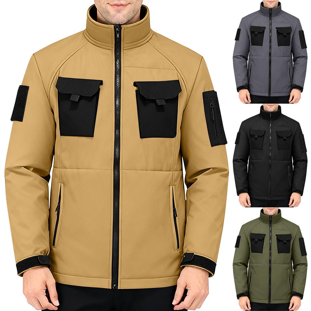 Men's Winter Colorblock Jackets Men's Fashion Trend Jackets Breathable Windproof Jackets Outdoor Sports Jackets