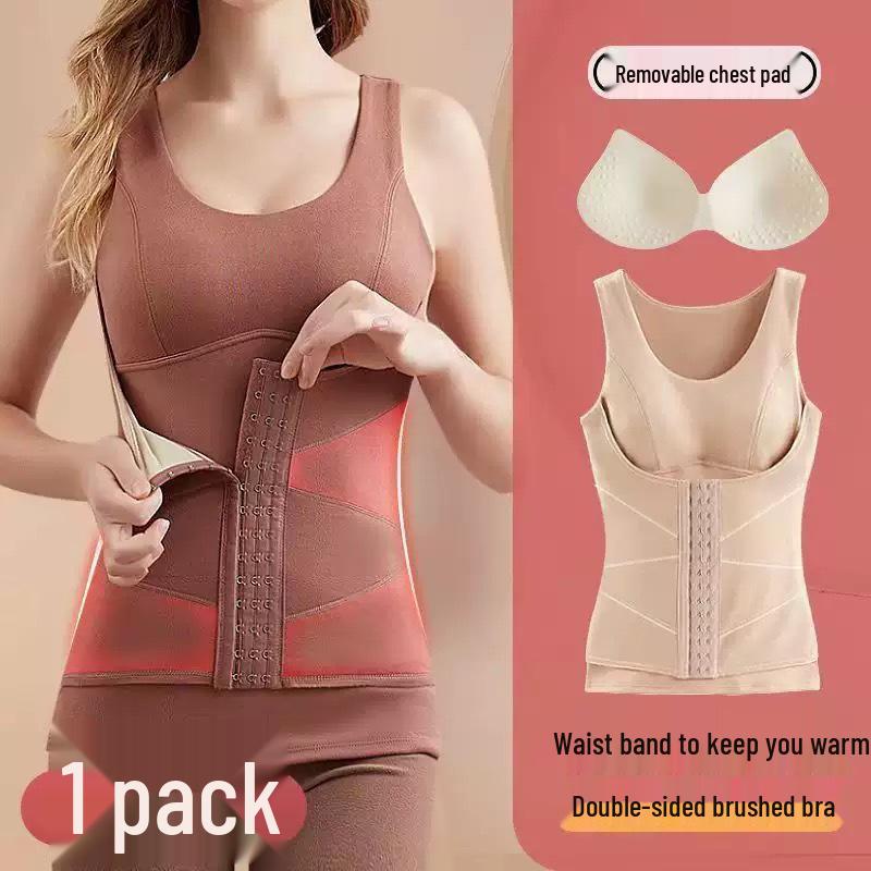 Doppellagiger Samt Taillenformer: Schlankmachende, Bauchkontrollierende & Wärmende Shapewear für Damen