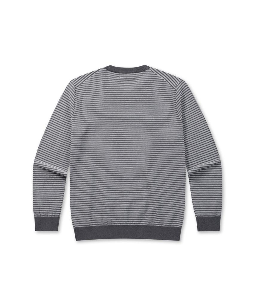 BRENTWOOD [Washable] Knitted Striped Round Neck Sweater Brwas26351Gyx