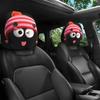1/2 Pcs Car Headrest Covers Cute Winking Cartoon Character Print, Playful Decor For Car Interiors