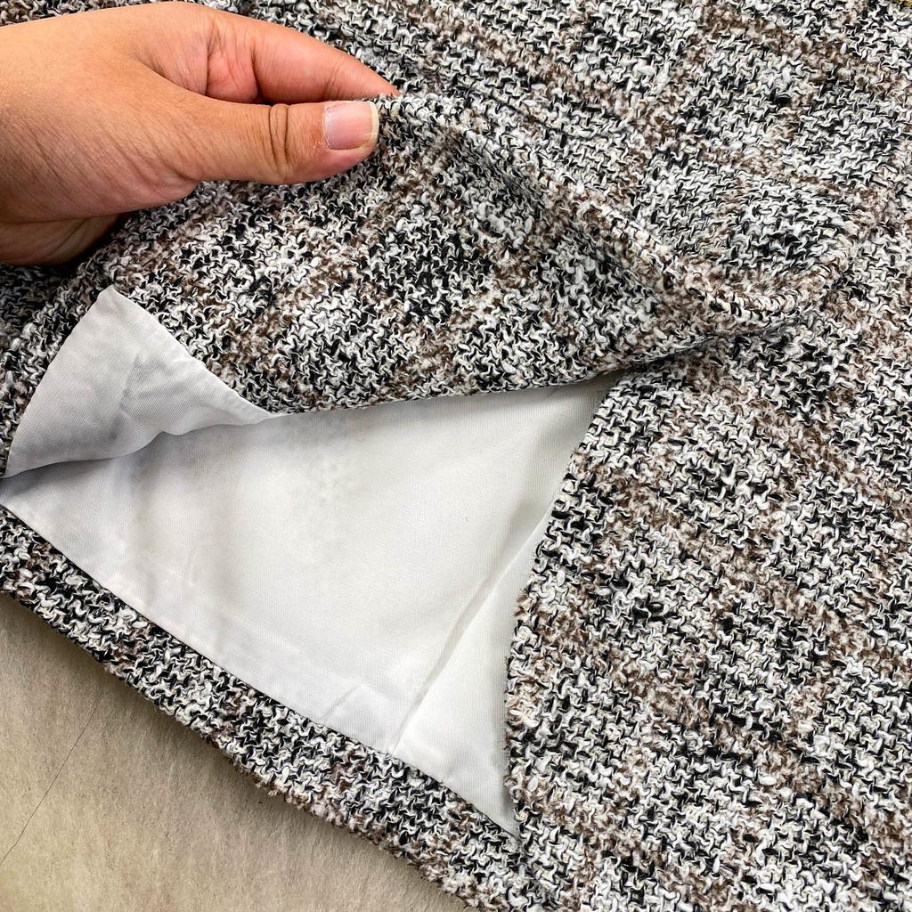Autumn Winter Women Elegant Little Fragrant Wind Full Sleeve Single Breasted Tweed Short Jacket Coat With Pocket