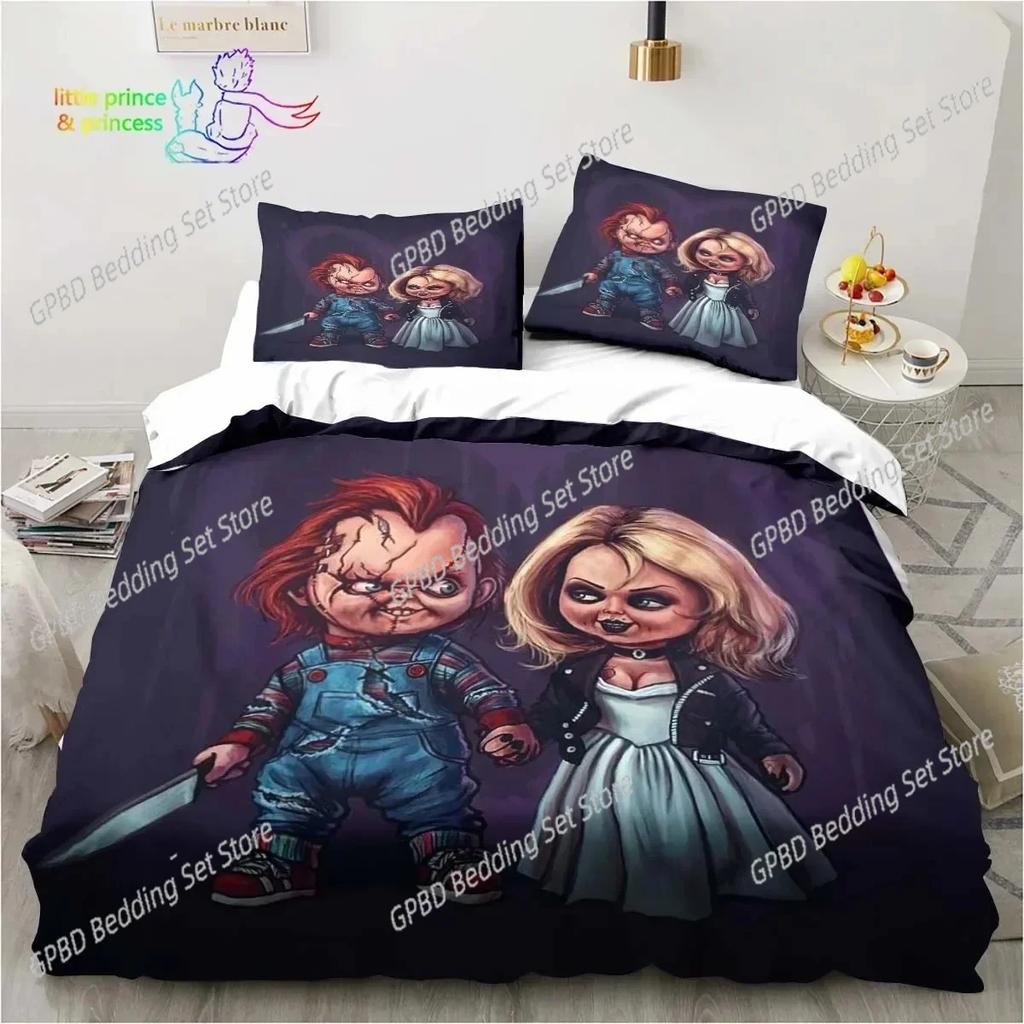 Horror Movie Chucky Bedding Set For Bedroom Soft Modern Bedspreads Comefortable Kids Duvet Cover Quilt Cover And Pillowcase