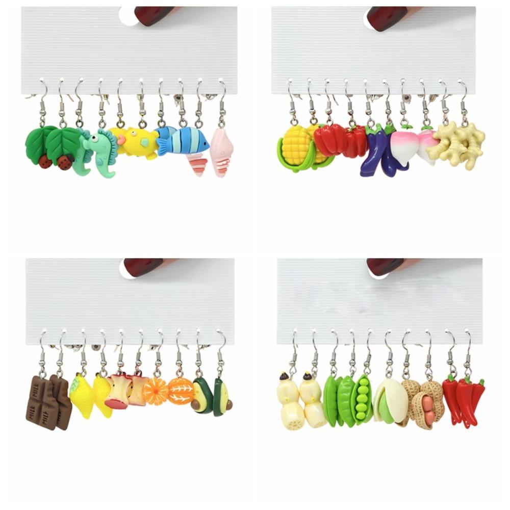 20Pairs Colorful Simulated Vegetable Earring Resin Dangle Earrings Set  Gift