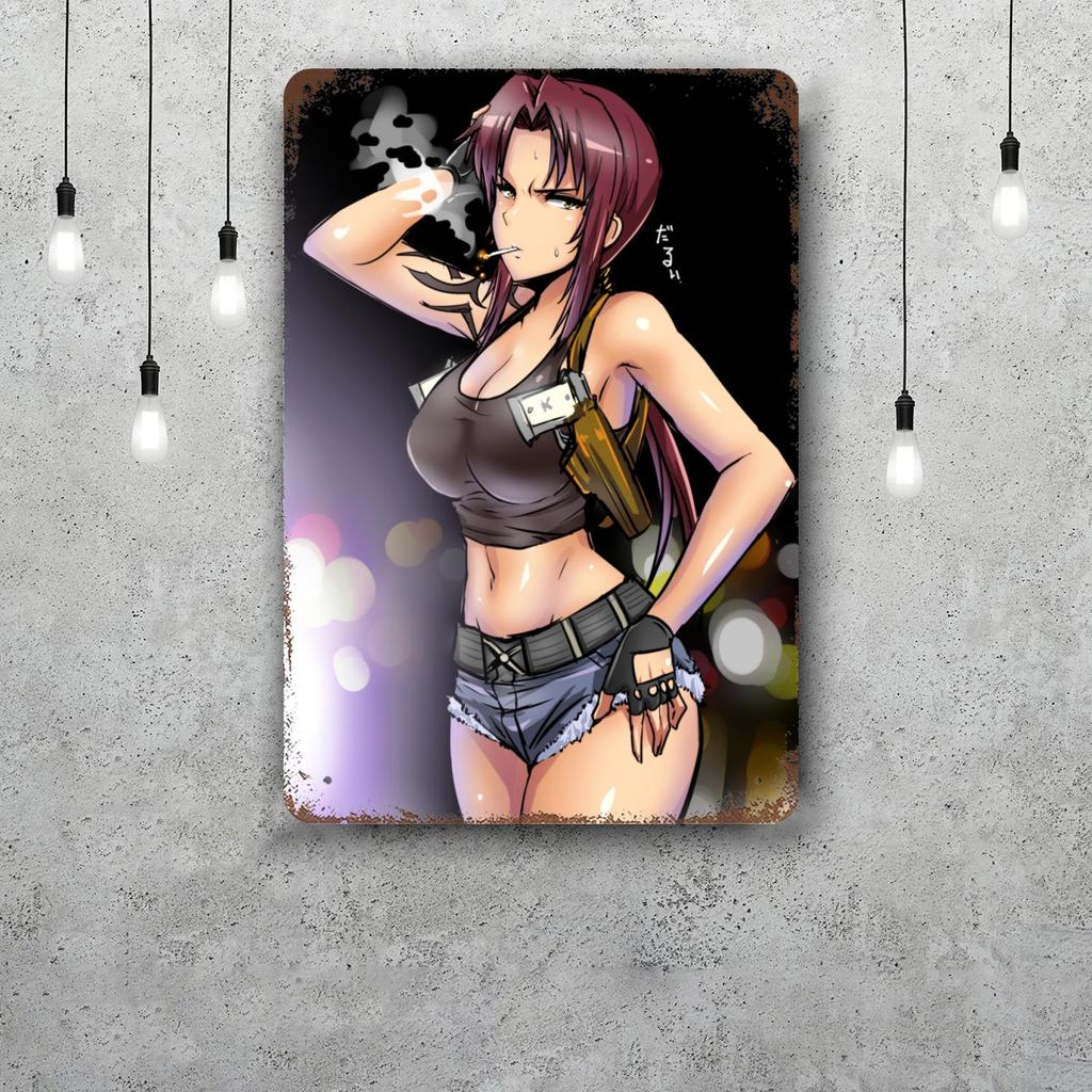 black lagoon 3 cartoon Decor Vintage Metal Signs Tin Signs Captain Poster Decor for Bar Pub Club Man Cave Wall Decoration