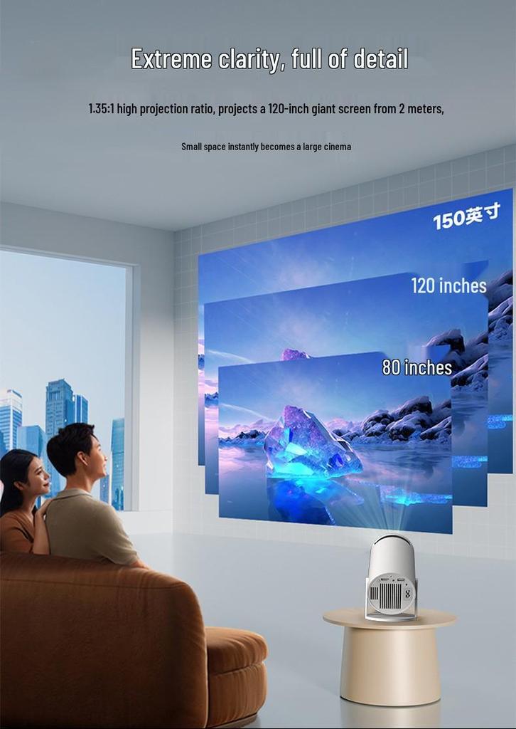 HY300 Smart Projector: Portable 720P LCD with Android 11, Supports HD & 4K