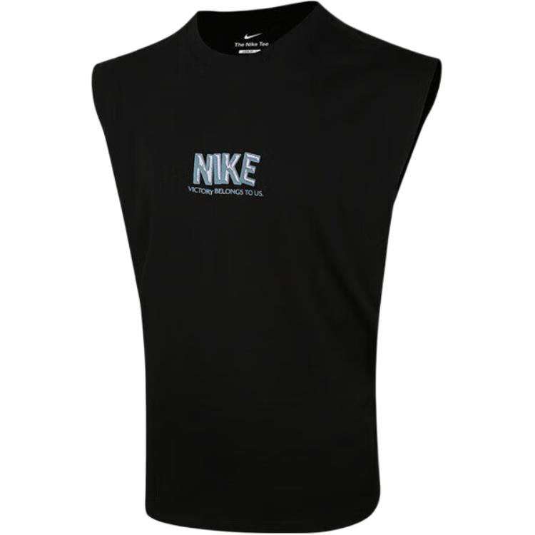 Nike Sportswear Logo Printed Cotton Crew Neck Tank Top Black Men s HJ3691-010 L