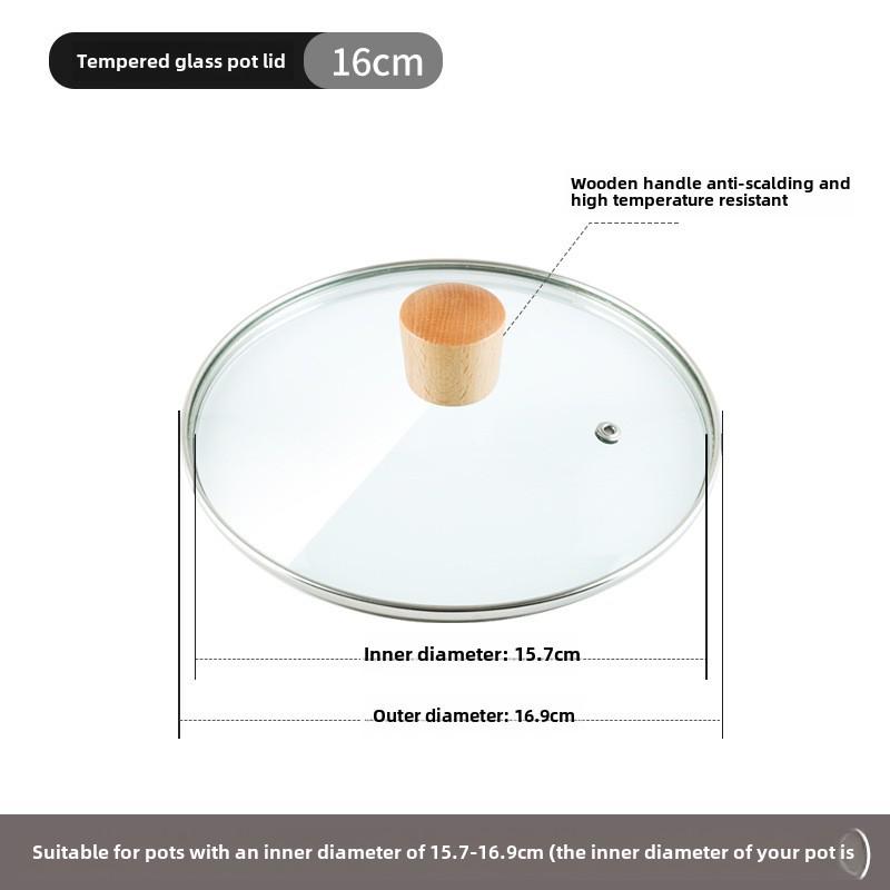 Universal Tempered Glass Pot Lid, Transparent, Heat Resistant, Fits 14-34cm Cookware